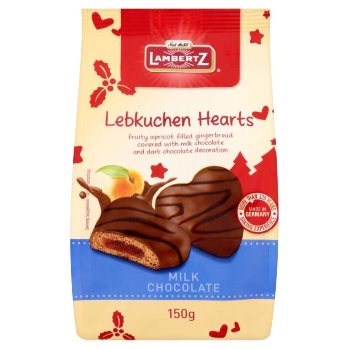 Lambertz Milk Chocolate Hearts Sweet Biscuits