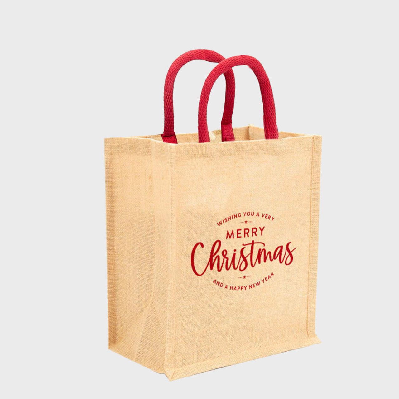 6 Wine Bottle Merry Christmas Jute Bag Hamper Boxes