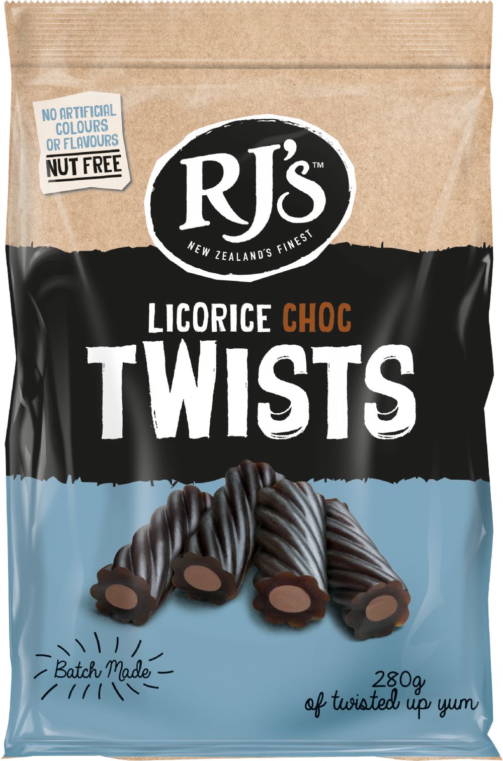 RJ's Licorice Chocolate Twists Fudge Tablet & Sweet