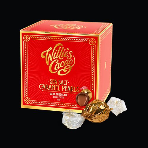 Willie's Cacao Pearls Dark Chocolate Salted Caramel