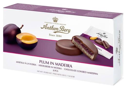 Anthon Berg Plum in Madeira Marzipan Covered Chocolates