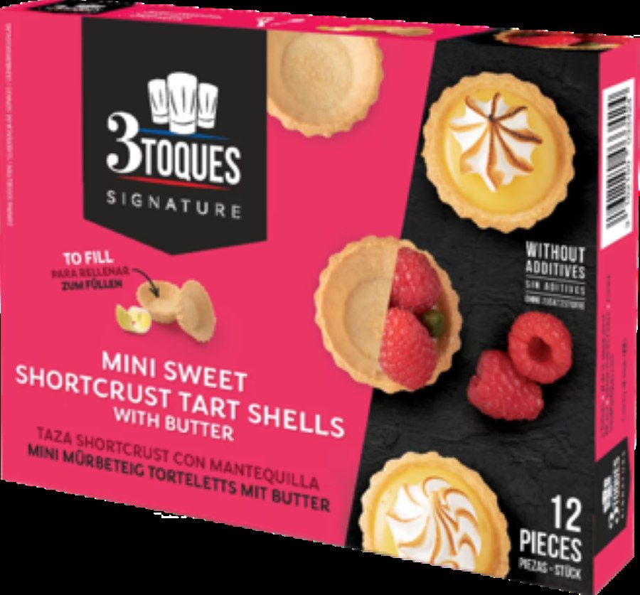3 TOQUES 12 Mini Sweet Shortcrust Tart Shells